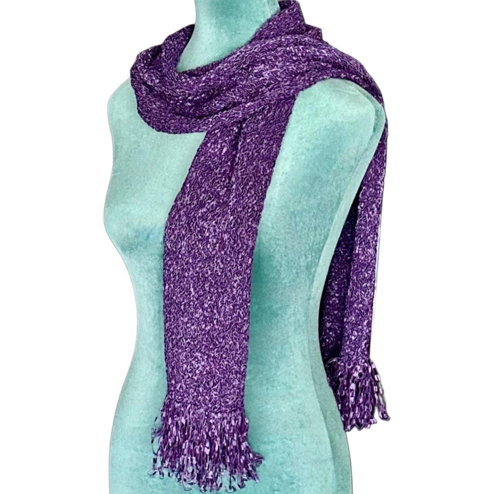 Coldwater Creek vintage purple colored loose-knit neck scarf for fall & winter